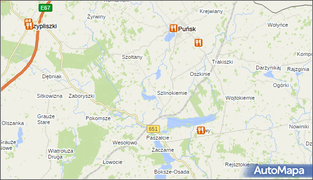 mapa Szlinokiemie, Szlinokiemie na mapie Targeo