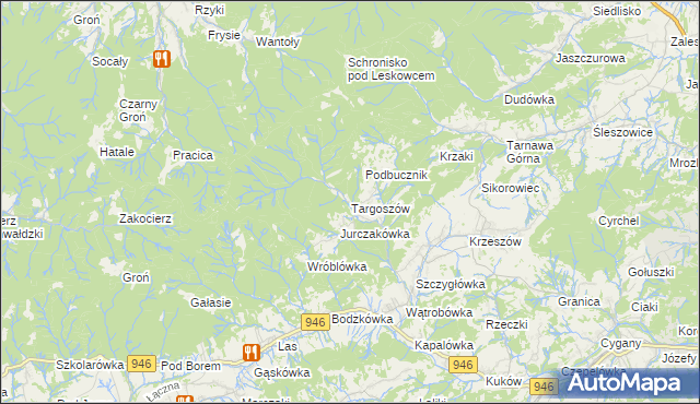mapa Targoszów, Targoszów na mapie Targeo