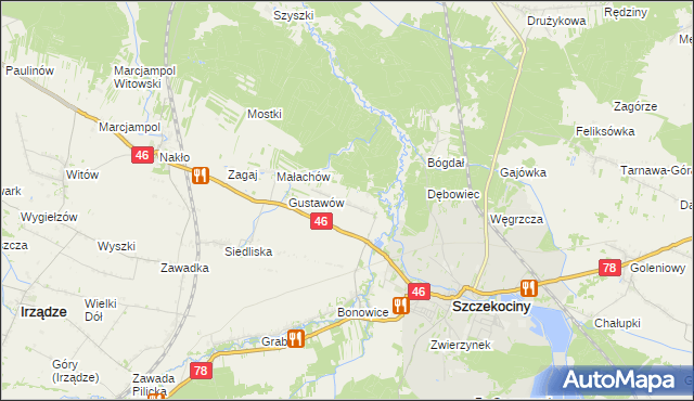 mapa Tęgobórz, Tęgobórz na mapie Targeo