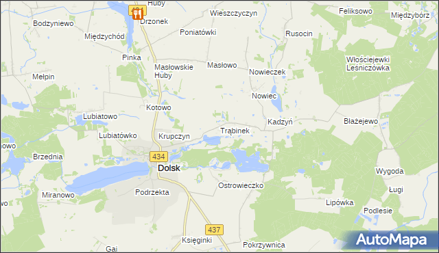 mapa Trąbinek, Trąbinek na mapie Targeo