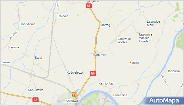 mapa Tragamin, Tragamin na mapie Targeo