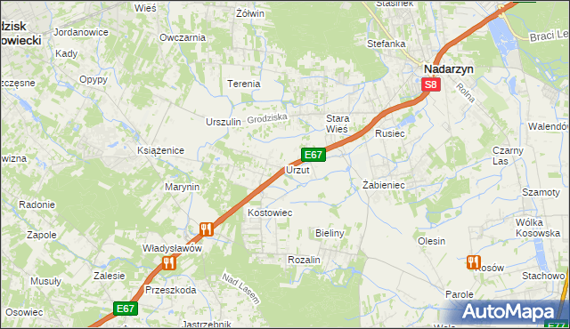 mapa Urzut, Urzut na mapie Targeo