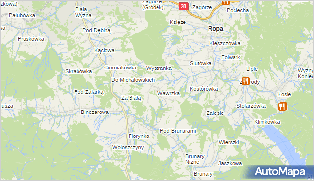 mapa Wawrzka, Wawrzka na mapie Targeo