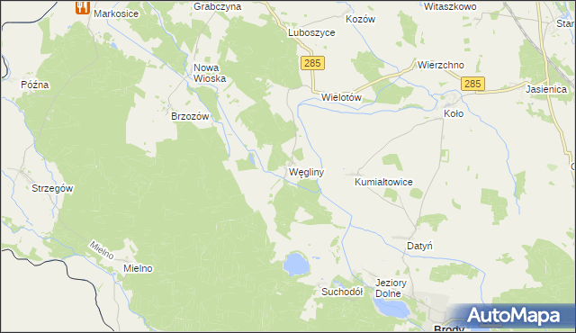 mapa Węgliny, Węgliny na mapie Targeo