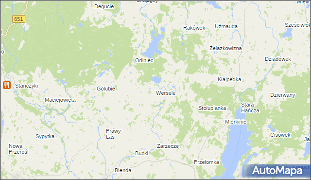 mapa Wersele, Wersele na mapie Targeo