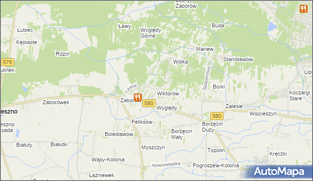 mapa Wiktorów gmina Leszno, Wiktorów gmina Leszno na mapie Targeo
