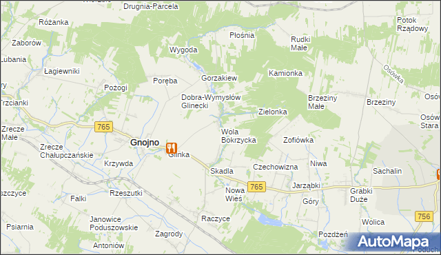 mapa Wola Bokrzycka, Wola Bokrzycka na mapie Targeo