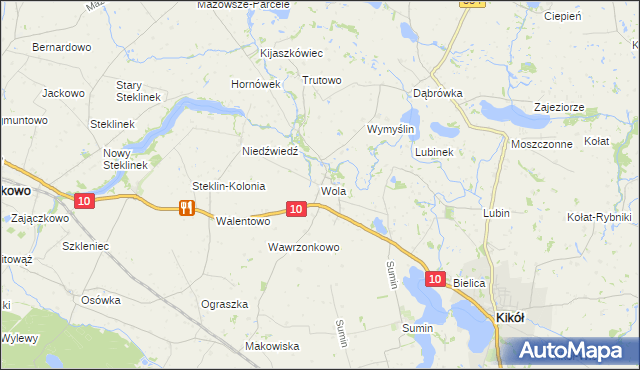 mapa Wola gmina Kikół, Wola gmina Kikół na mapie Targeo