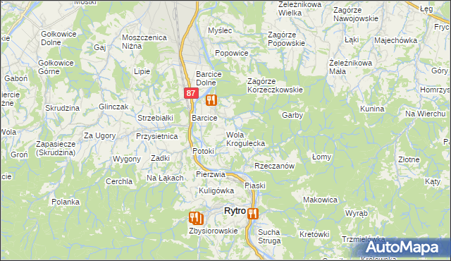 mapa Wola Krogulecka, Wola Krogulecka na mapie Targeo