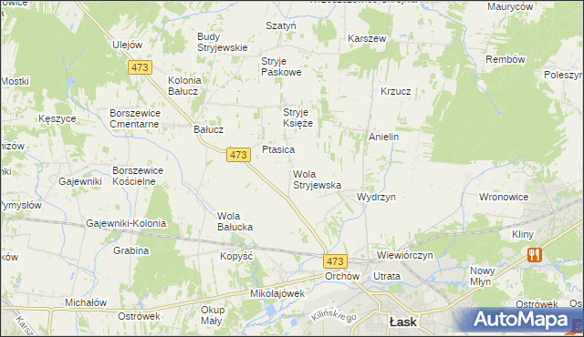 mapa Wola Stryjewska, Wola Stryjewska na mapie Targeo