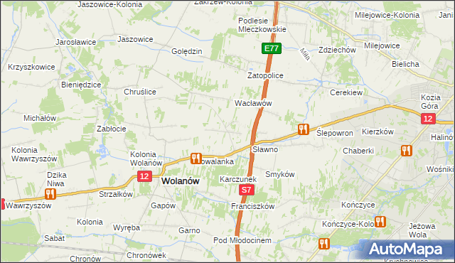 mapa Wola Wacławowska, Wola Wacławowska na mapie Targeo