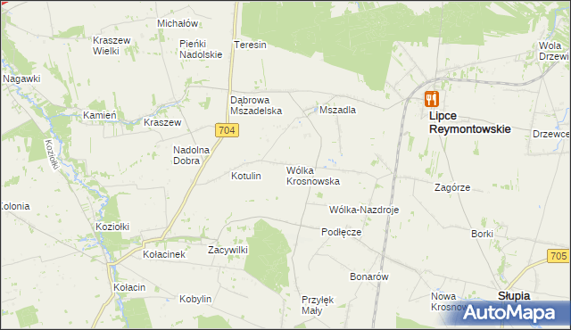 mapa Wólka Krosnowska, Wólka Krosnowska na mapie Targeo