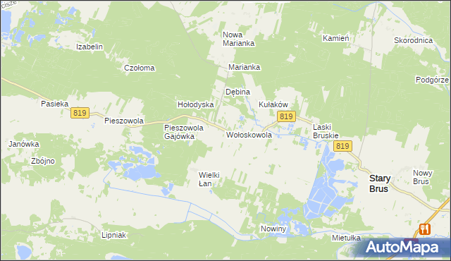 mapa Wołoskowola, Wołoskowola na mapie Targeo