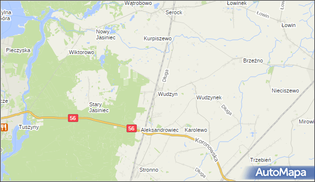 mapa Wudzyn, Wudzyn na mapie Targeo