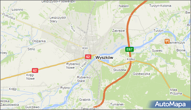 mapa Wyszków, Wyszków na mapie Targeo