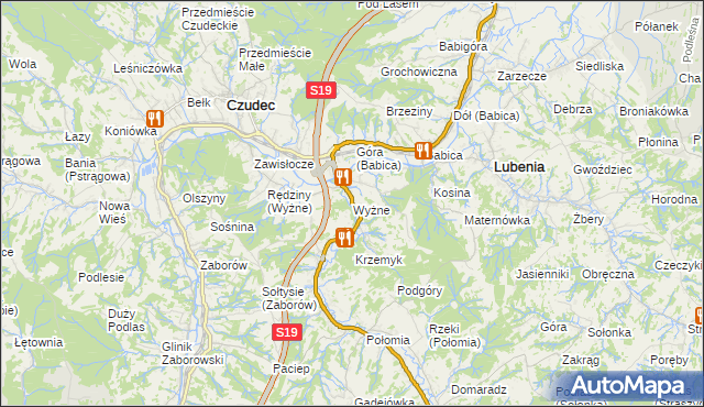 mapa Wyżne, Wyżne na mapie Targeo