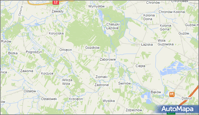 mapa Zaborowie, Zaborowie na mapie Targeo