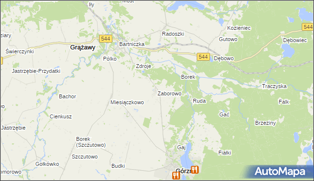 mapa Zaborowo gmina Górzno, Zaborowo gmina Górzno na mapie Targeo