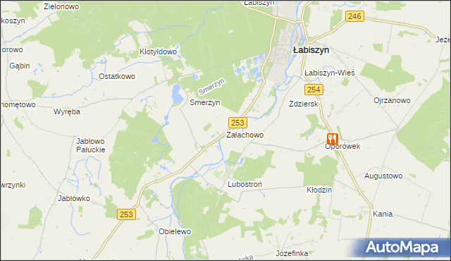 mapa Załachowo, Załachowo na mapie Targeo