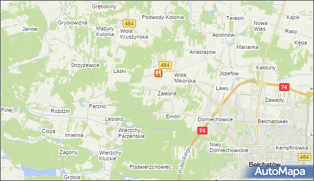 mapa Zalesna, Zalesna na mapie Targeo