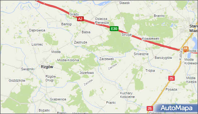 mapa Zarzewek, Zarzewek na mapie Targeo