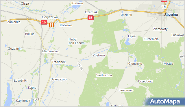 mapa Zbytowo, Zbytowo na mapie Targeo