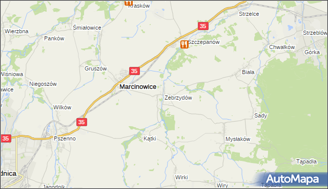 mapa Zebrzydów, Zebrzydów na mapie Targeo