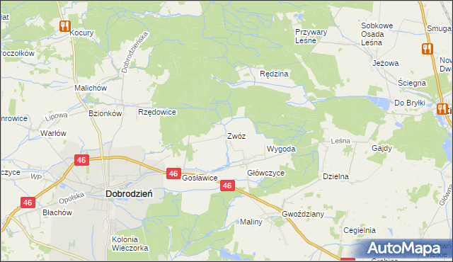 mapa Zwóz, Zwóz na mapie Targeo