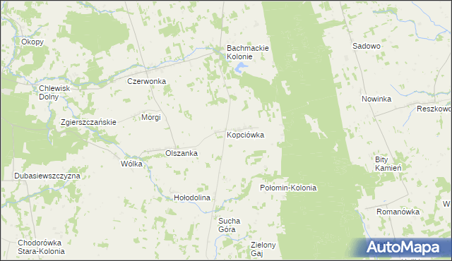 mapa Kopciówka, Kopciówka na mapie Targeo