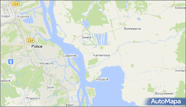 mapa Kamieniska, Kamieniska na mapie Targeo