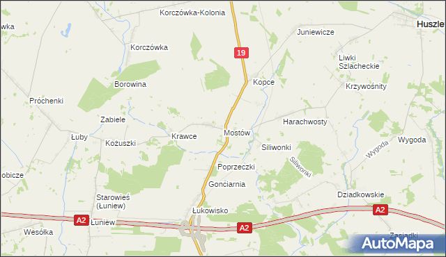 mapa Mostów, Mostów na mapie Targeo