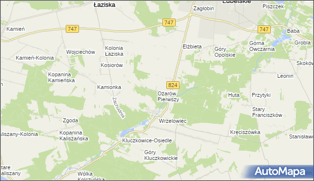 mapa Ożarów Pierwszy, Ożarów Pierwszy na mapie Targeo