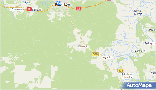 mapa Wilkocin, Wilkocin na mapie Targeo