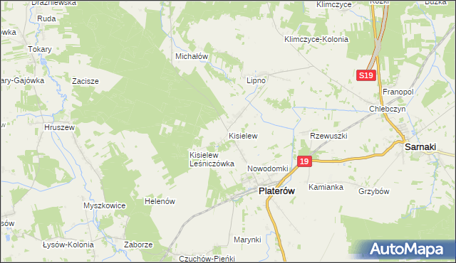 mapa Kisielew, Kisielew na mapie Targeo