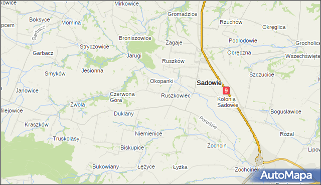 mapa Ruszkowiec, Ruszkowiec na mapie Targeo