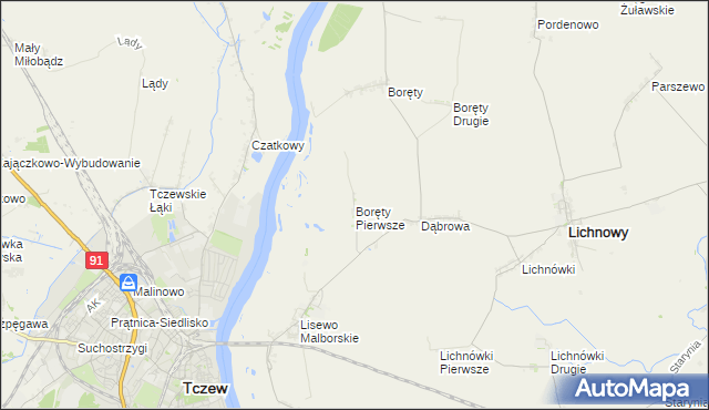 mapa Boręty Pierwsze, Boręty Pierwsze na mapie Targeo