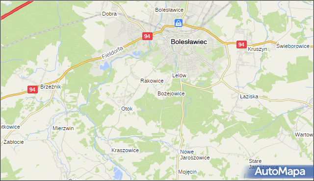 mapa Bożejowice, Bożejowice na mapie Targeo