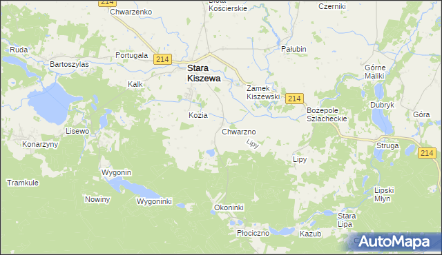 mapa Chwarzno, Chwarzno na mapie Targeo