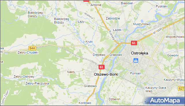 mapa Drężewo, Drężewo na mapie Targeo