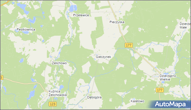 mapa Gieczynek, Gieczynek na mapie Targeo