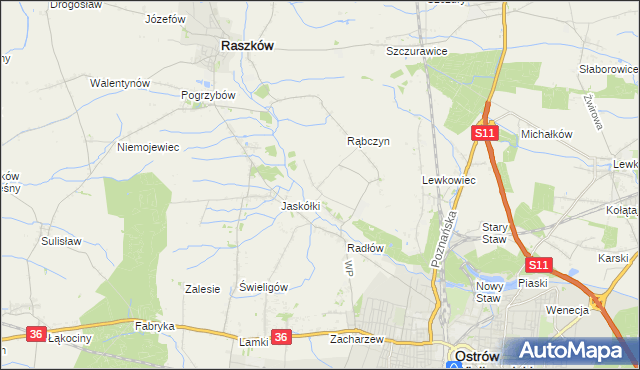 mapa Jelitów gmina Raszków, Jelitów gmina Raszków na mapie Targeo