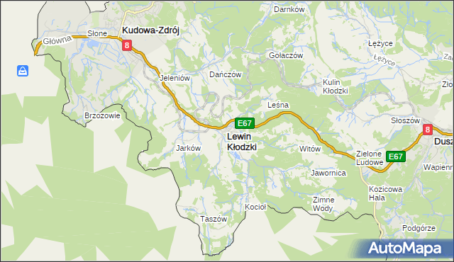 mapa Lewin Kłodzki, Lewin Kłodzki na mapie Targeo