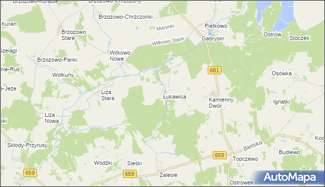 mapa Łukawica gmina Poświętne, Łukawica gmina Poświętne na mapie Targeo
