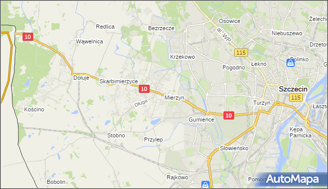 mapa Mierzyn gmina Dobra (Szczecińska), Mierzyn gmina Dobra (Szczecińska) na mapie Targeo