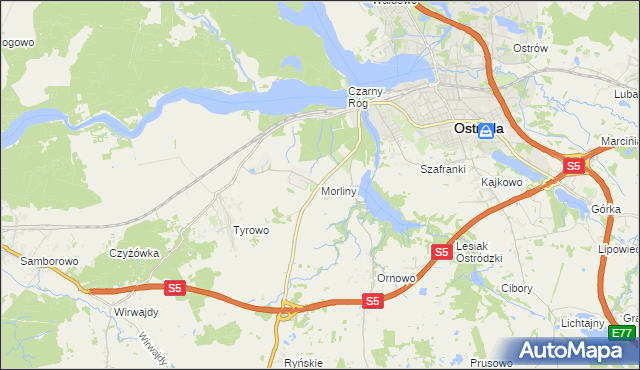 mapa Morliny, Morliny na mapie Targeo