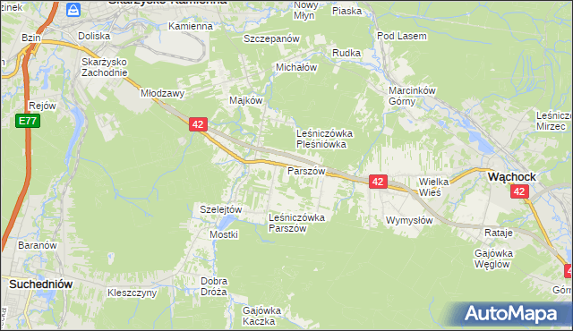 mapa Parszów, Parszów na mapie Targeo