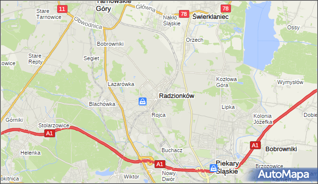 mapa Radzionków, Radzionków na mapie Targeo