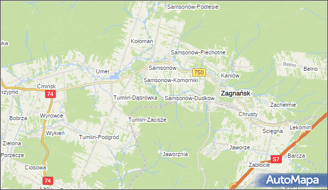 mapa Samsonów-Dudków, Samsonów-Dudków na mapie Targeo