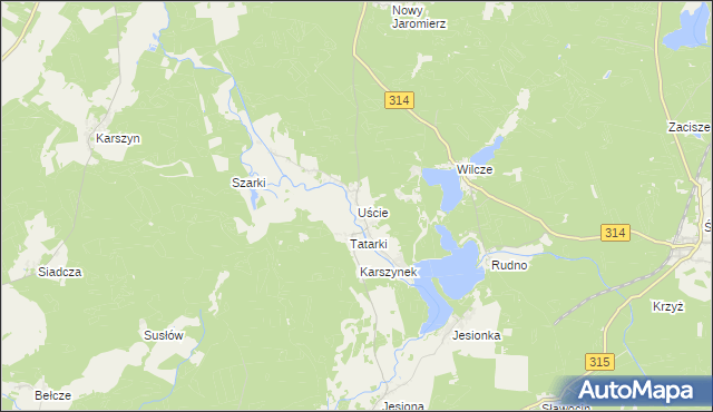 mapa Uście, Uście na mapie Targeo