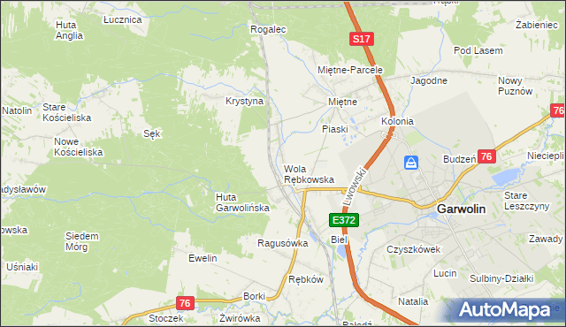 mapa Wola Rębkowska, Wola Rębkowska na mapie Targeo